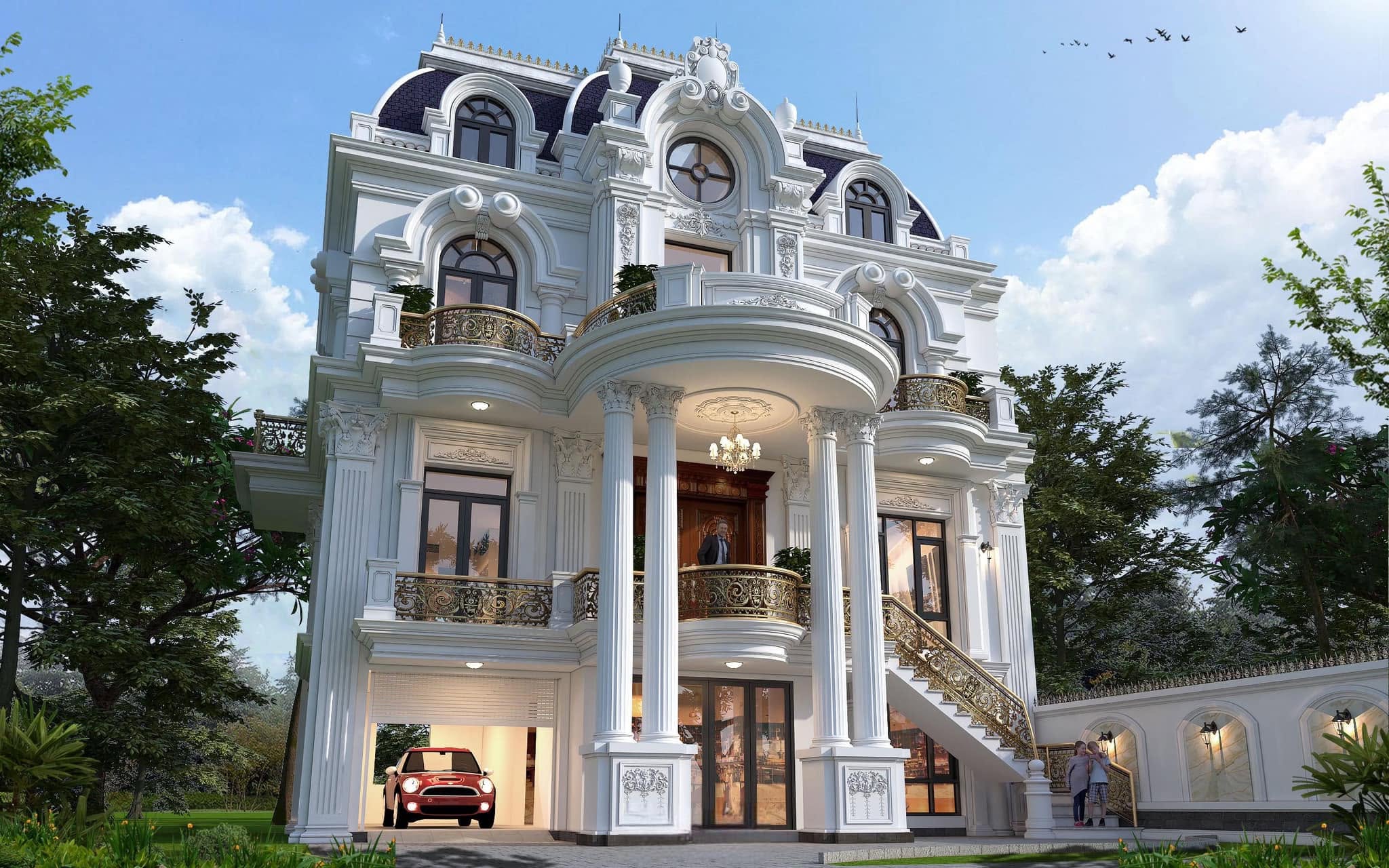 Mặt tiền biệt thự 4 tầng sang trọng tại Hải Phòng