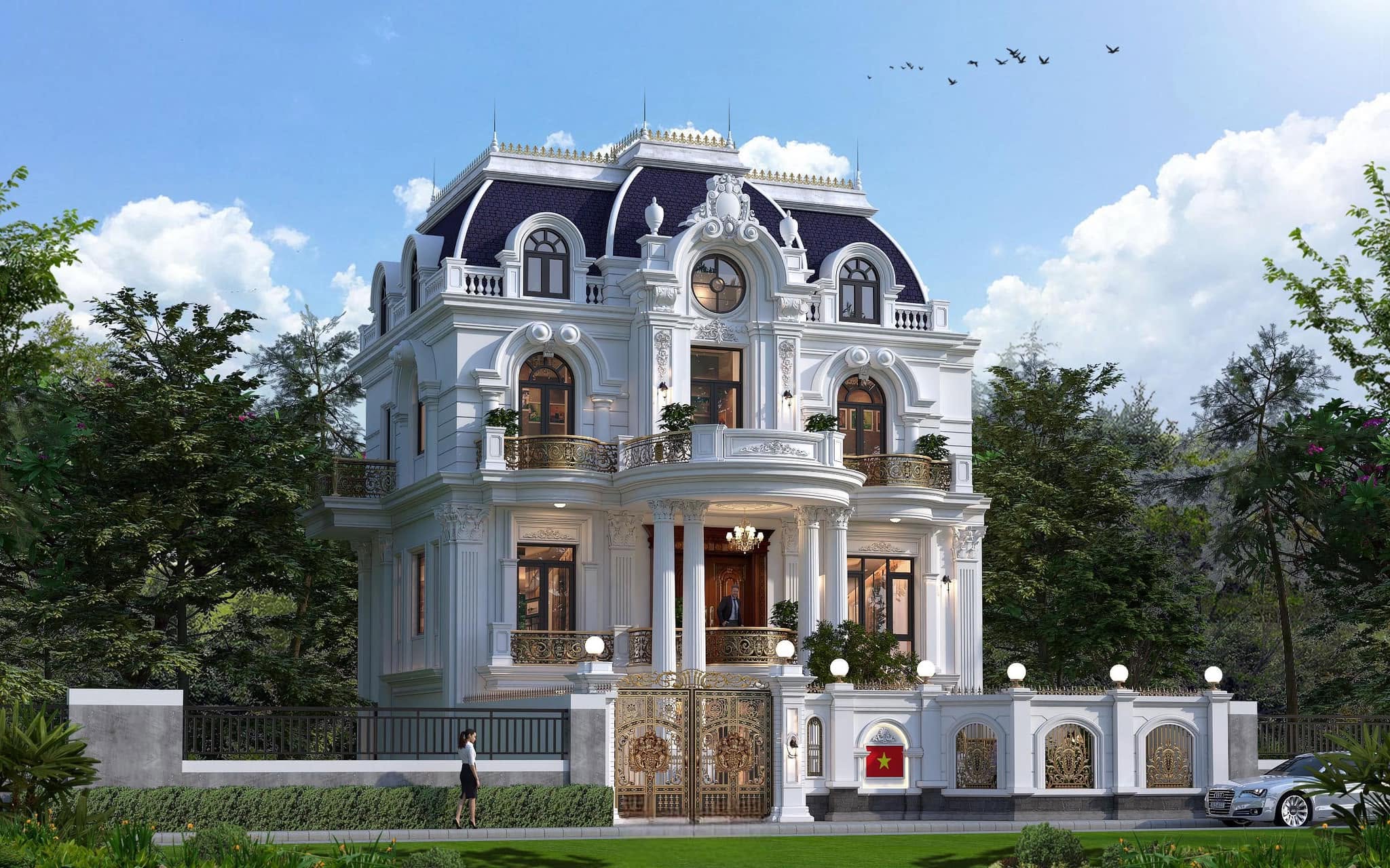Thiết kế biệt thự 4 tầng tại Hải Phòng