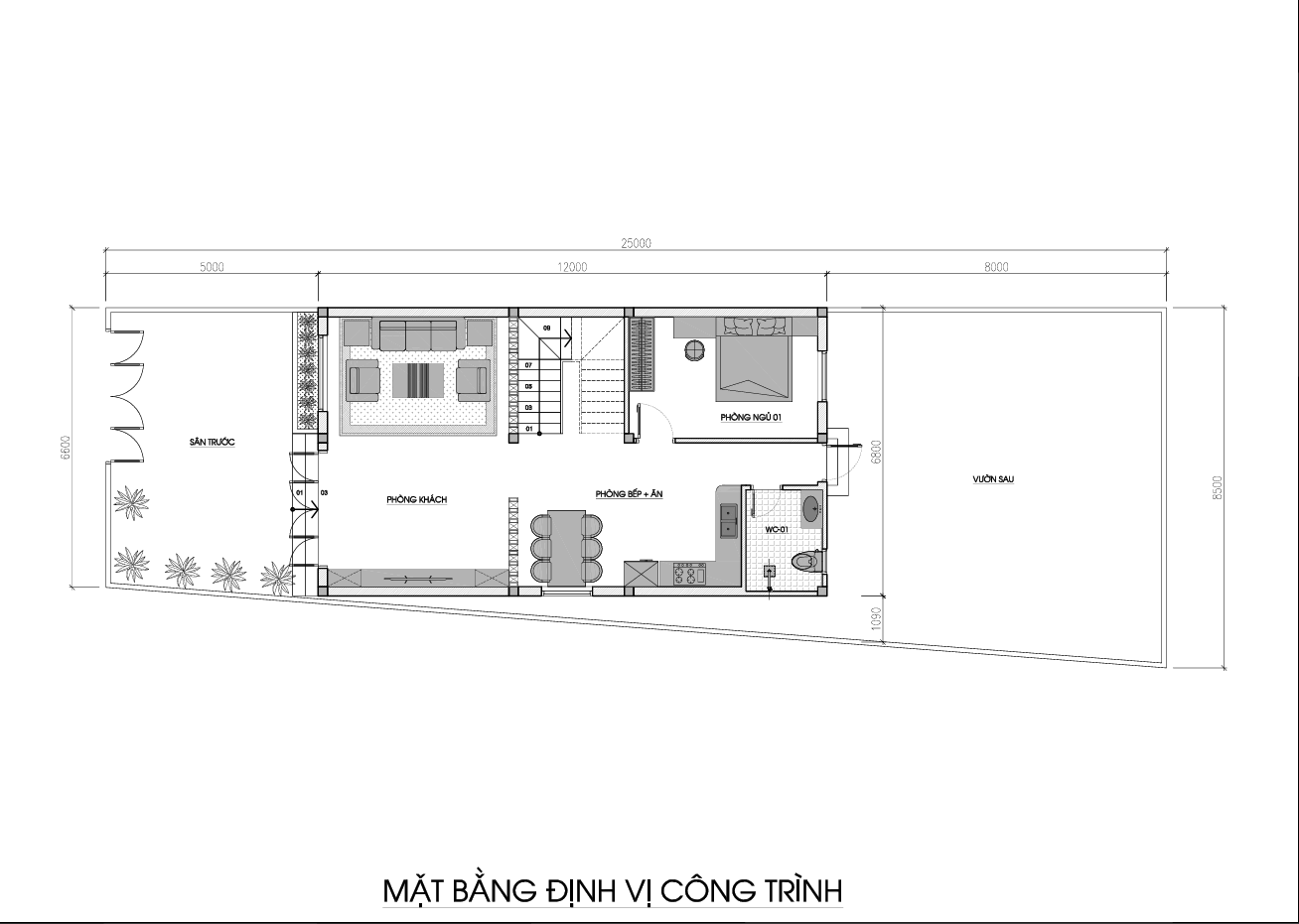 Mặt bằng định vị công trình