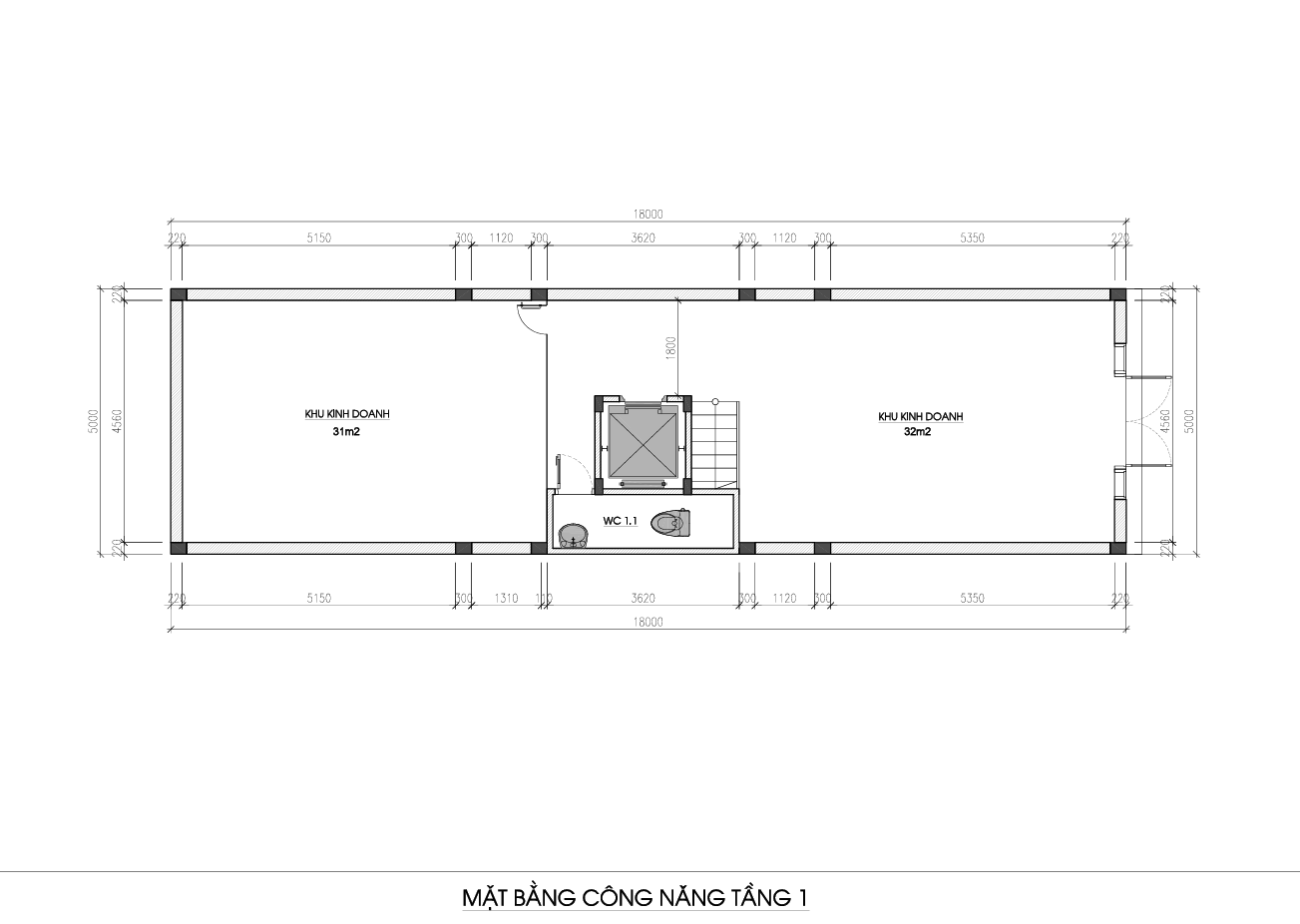 Mặt bằng công năng tầng 1