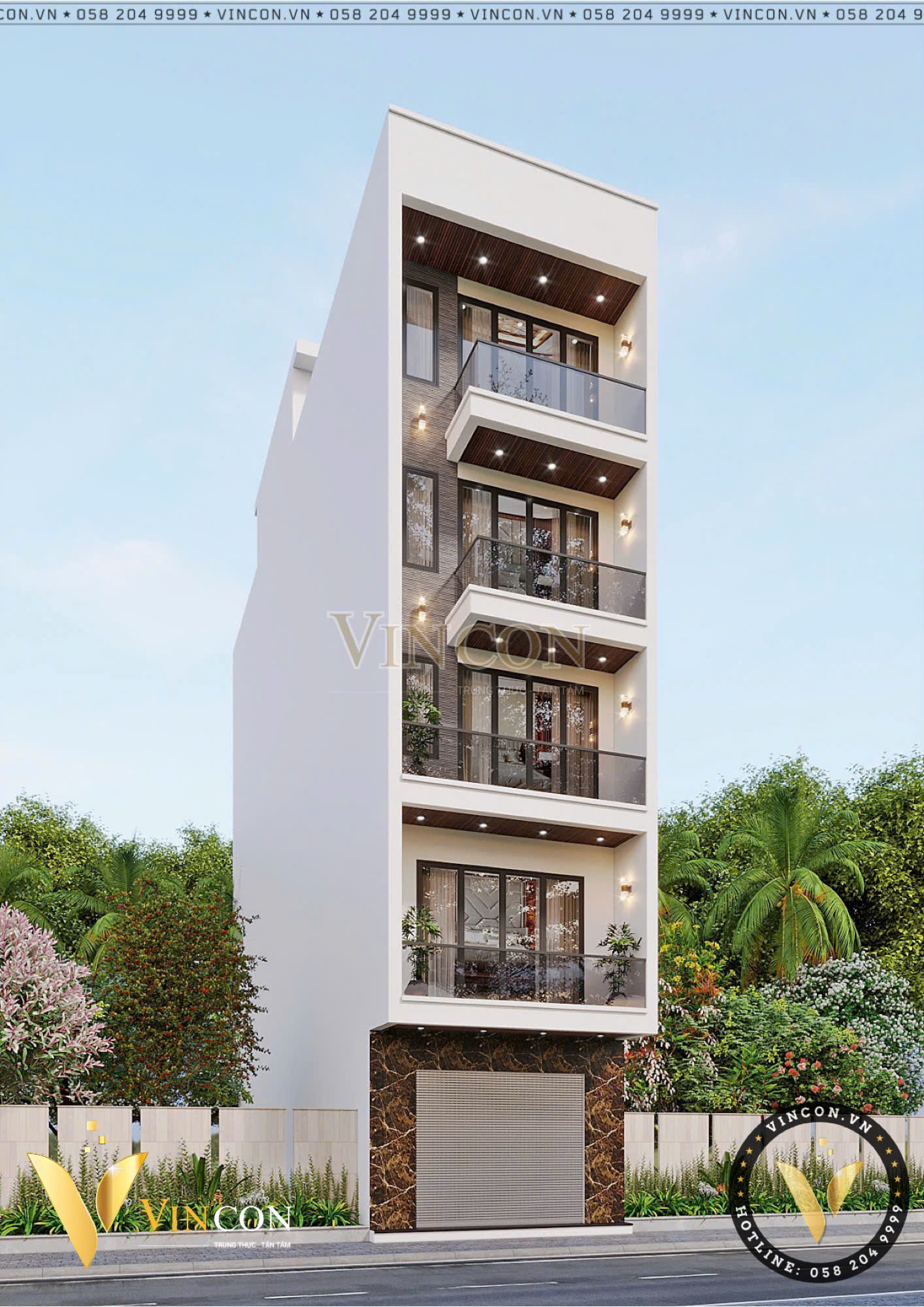 Mẫu Thiết Kế Nhà Phố 5 Tầng 1 Tum 5x18m Kết Hợp Kinh Doanh Hiện Đại - hình 2
