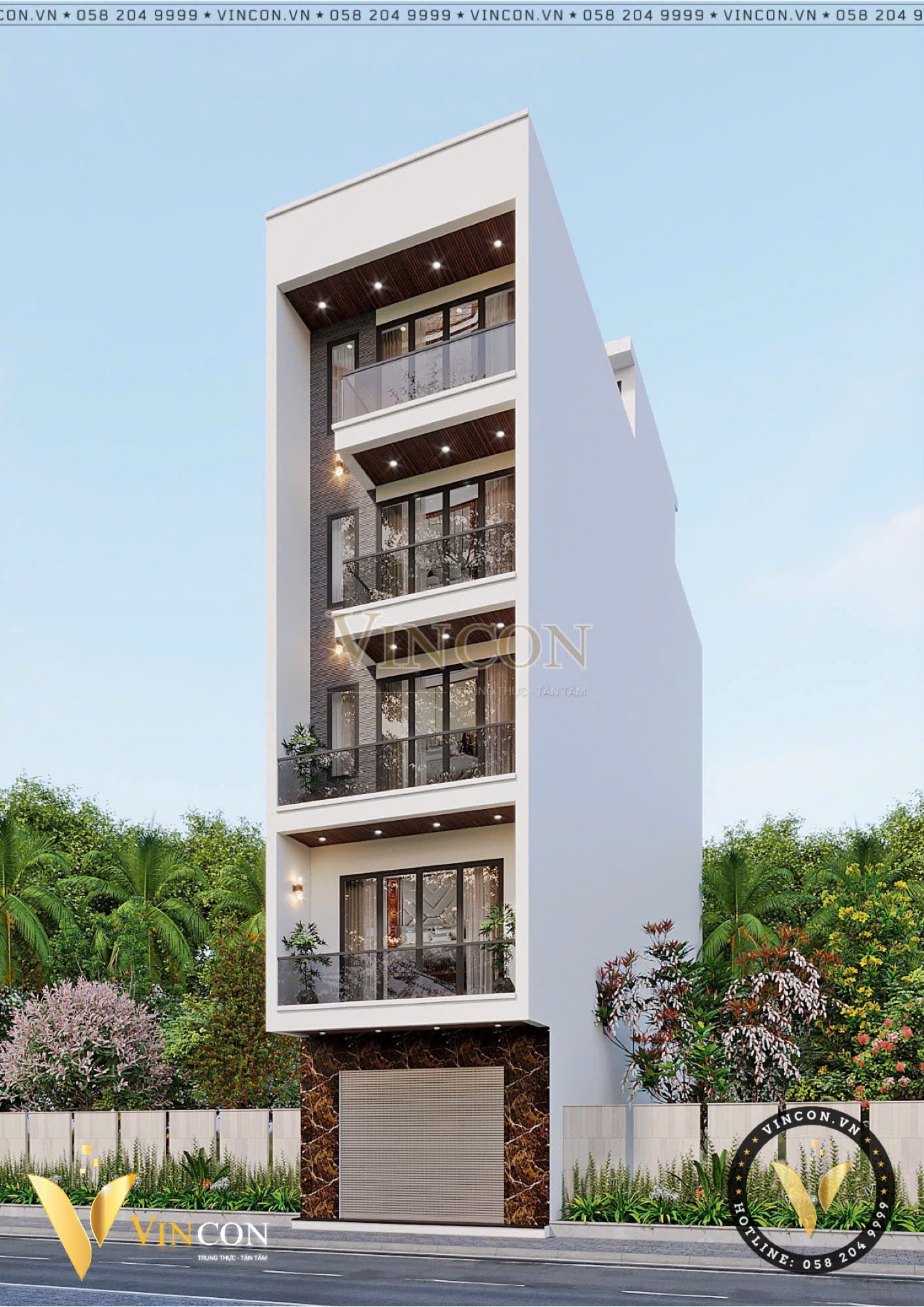 Mẫu Thiết Kế Nhà Phố 5 Tầng 1 Tum 5x18m Kết Hợp Kinh Doanh Hiện Đại - hình 3