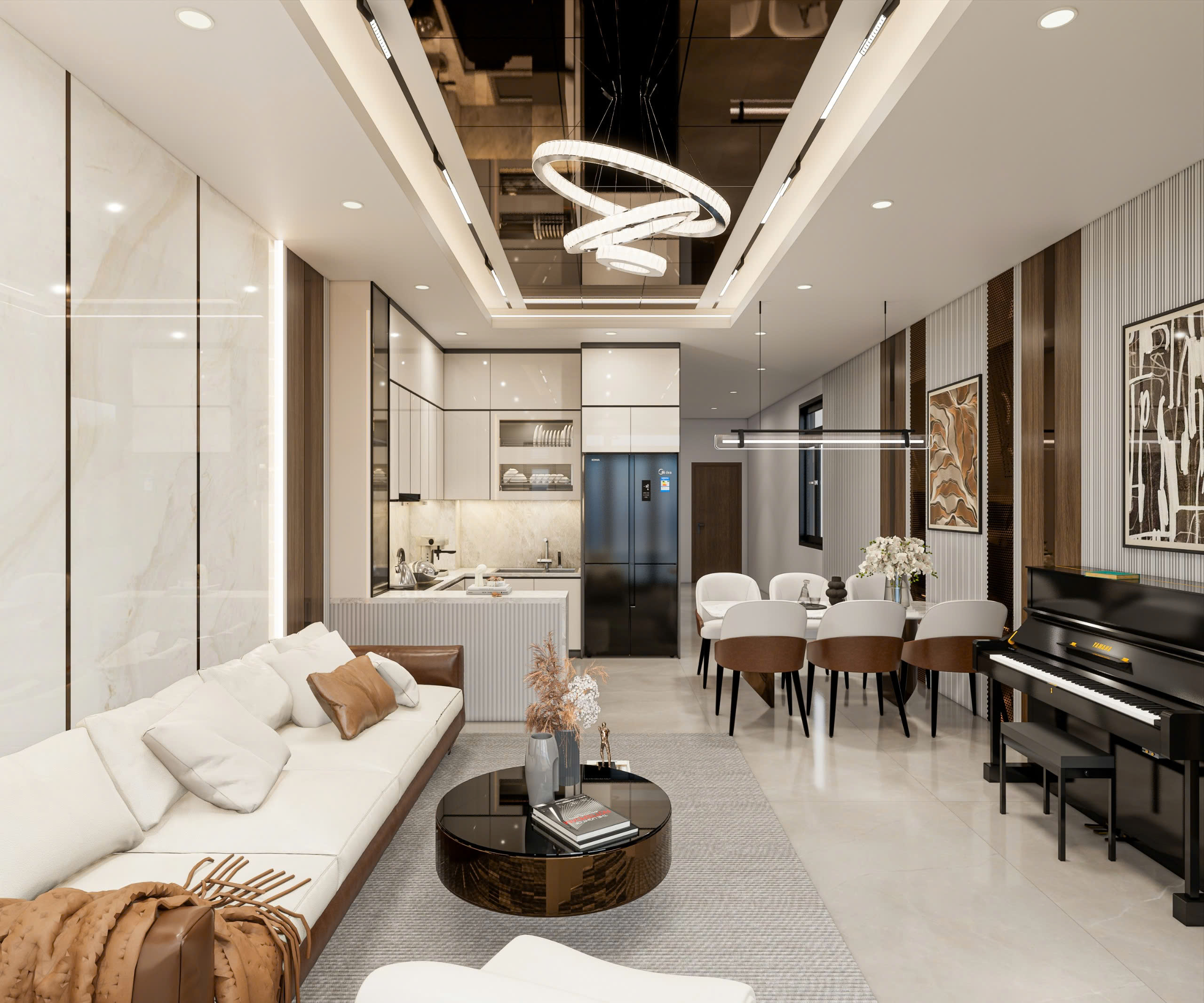 Thiết Kế Nội Thất Tầng 5 Sang Trọng Căn Hộ Nhà Phố – Vincon Group